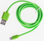 Кабель для смартфонов Xiaomi, Prolike USB - 8 pin нейлоновая оплетка, 1,2 м, зеленый - фото